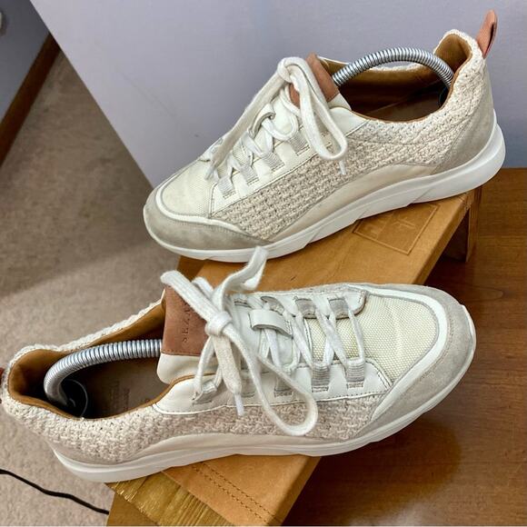 Sezane Sama Sneaker Womens Multicolor Woven Ecru Sam Crochet Suede Leather Sz 9 - Picture 12 of 15